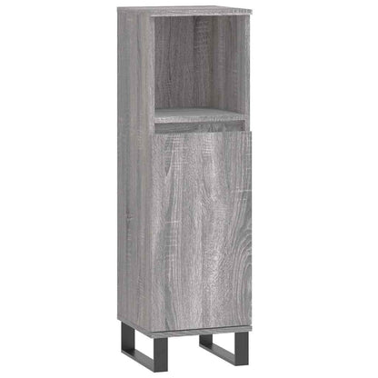 vidaXL 3 Piece Bathroom Furniture Set Grey Sonoma Engineered Wood