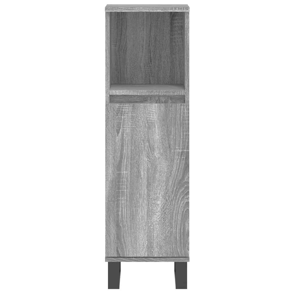 vidaXL 3 Piece Bathroom Furniture Set Grey Sonoma Engineered Wood