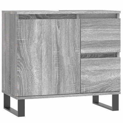 vidaXL 3 Piece Bathroom Furniture Set Grey Sonoma Engineered Wood