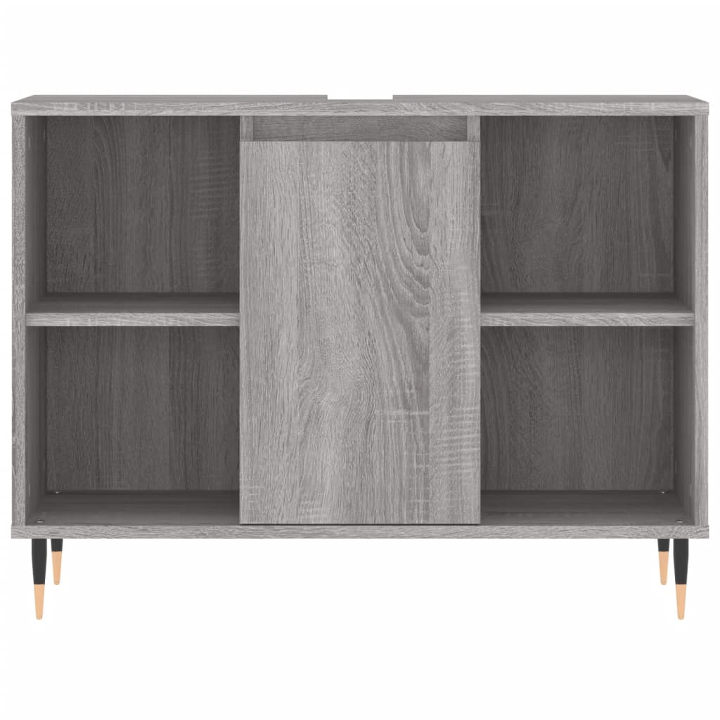 vidaXL 3 Piece Bathroom Furniture Set Grey Sonoma Engineered Wood