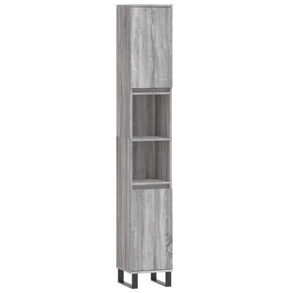 vidaXL 3 Piece Bathroom Furniture Set Grey Sonoma Engineered Wood
