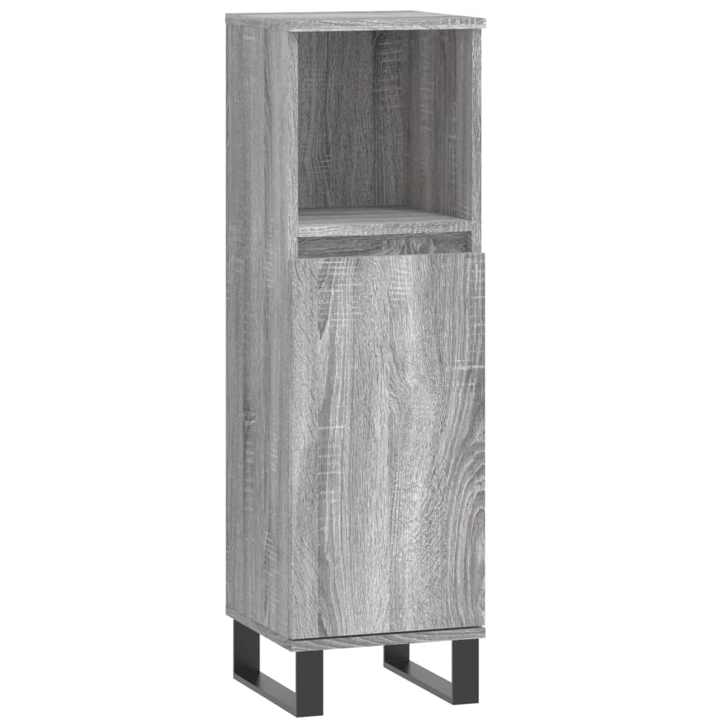 vidaXL 3 Piece Bathroom Furniture Set Grey Sonoma Engineered Wood