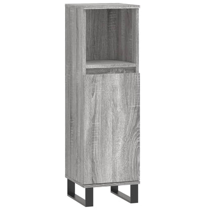 vidaXL 3 Piece Bathroom Furniture Set Grey Sonoma Engineered Wood