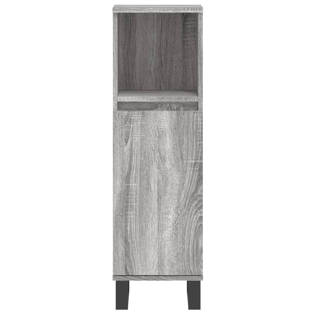 vidaXL 3 Piece Bathroom Furniture Set Grey Sonoma Engineered Wood
