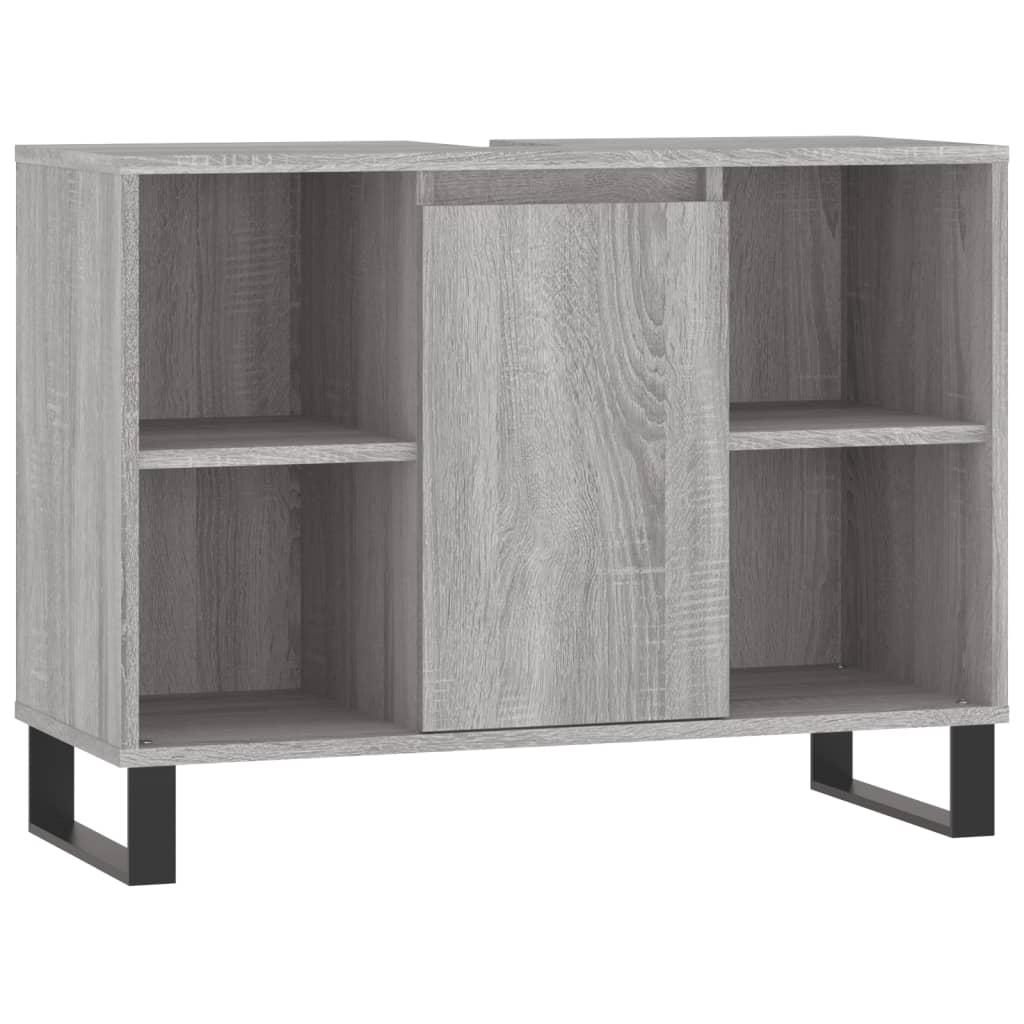 vidaXL 3 Piece Bathroom Furniture Set Grey Sonoma Engineered Wood