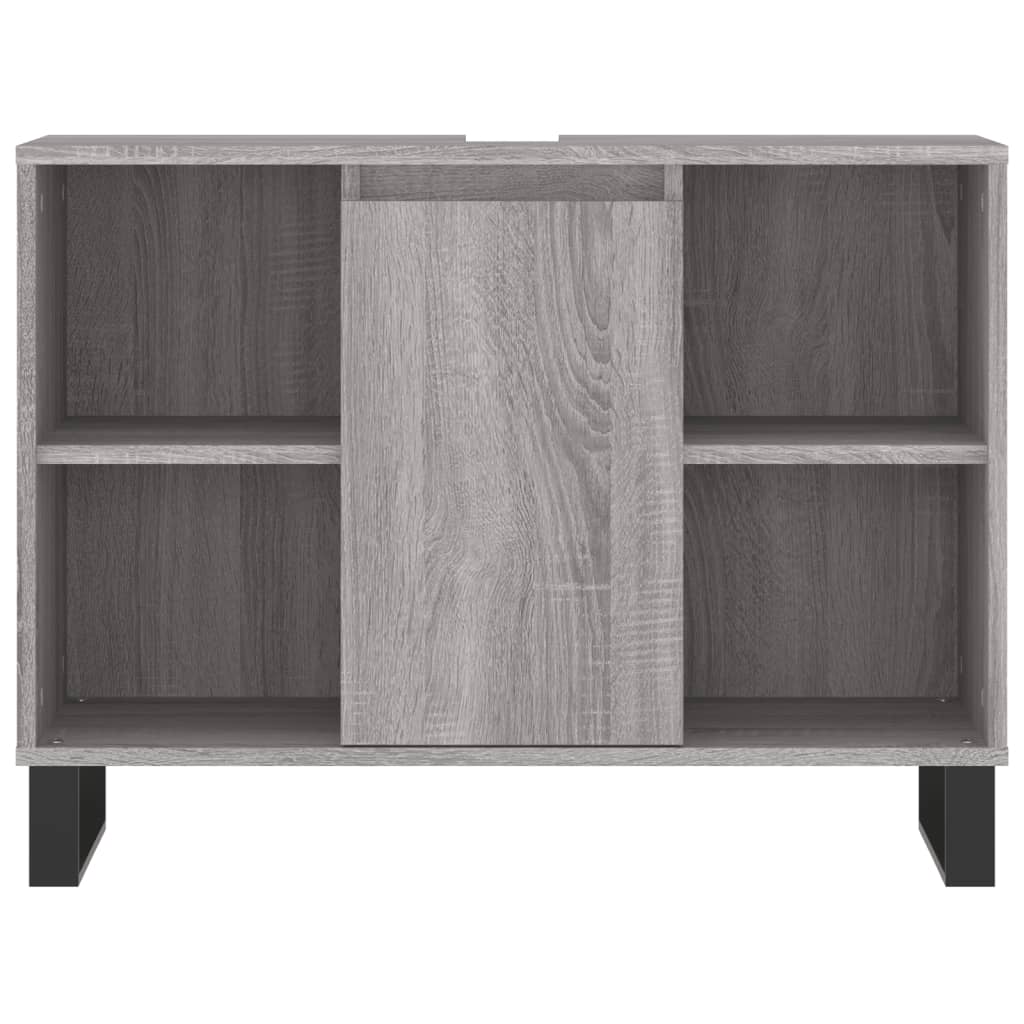 vidaXL 3 Piece Bathroom Furniture Set Grey Sonoma Engineered Wood