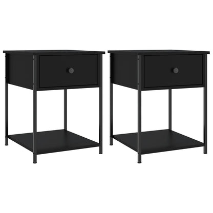 vidaXL Bedside Tables 2 pcs Black 44x45x58 cm Engineered Wood