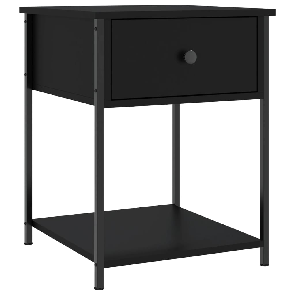 vidaXL Bedside Tables 2 pcs Black 44x45x58 cm Engineered Wood