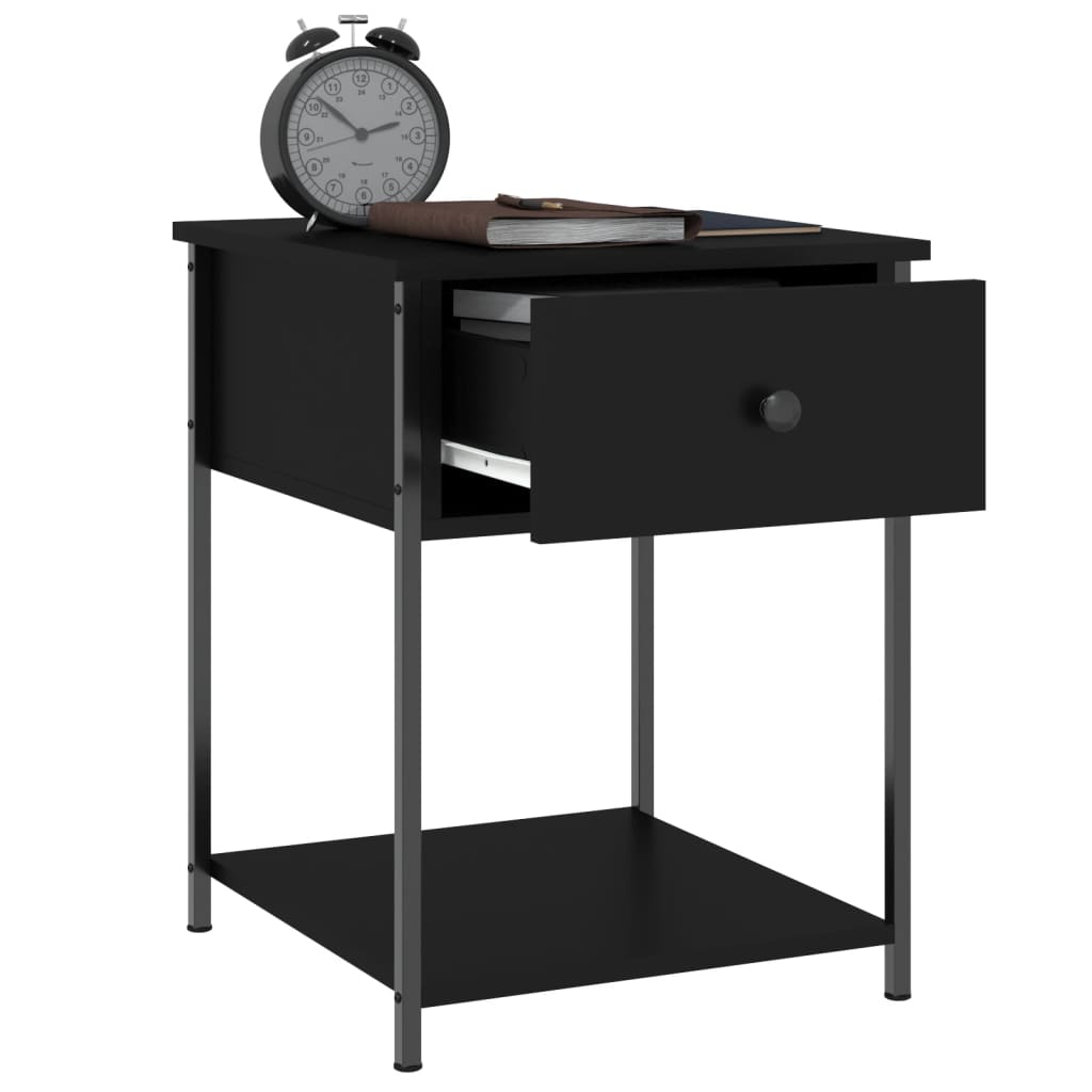 vidaXL Bedside Tables 2 pcs Black 44x45x58 cm Engineered Wood