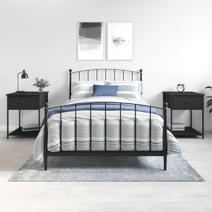 vidaXL Bedside Tables 2 pcs Black 44x45x58 cm Engineered Wood