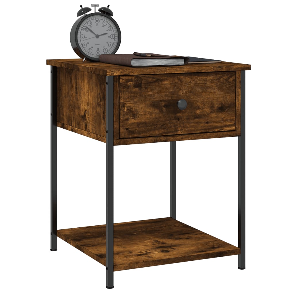 vidaXL Bedside Tables 2 pcs Smoked Oak 44x45x58 cm Engineered Wood