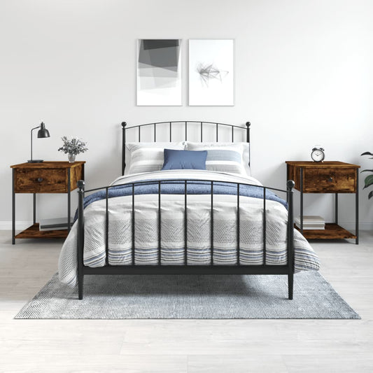 vidaXL Bedside Tables 2 pcs Smoked Oak 44x45x58 cm Engineered Wood