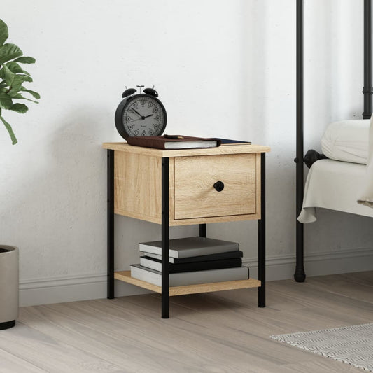 vidaXL Bedside Table Sonoma Oak 34x35,5x45 cm Engineered Wood