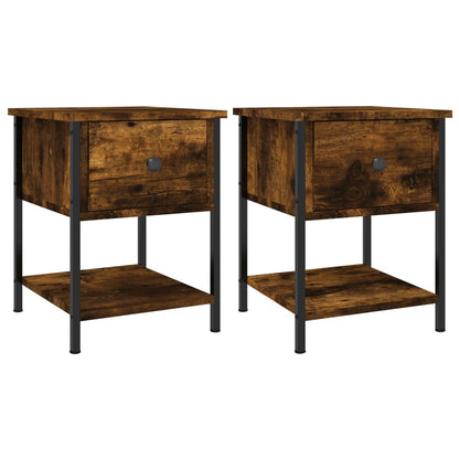 vidaXL Bedside Tables 2 pcs Smoked Oak 34x35,5x45 cm Engineered Wood