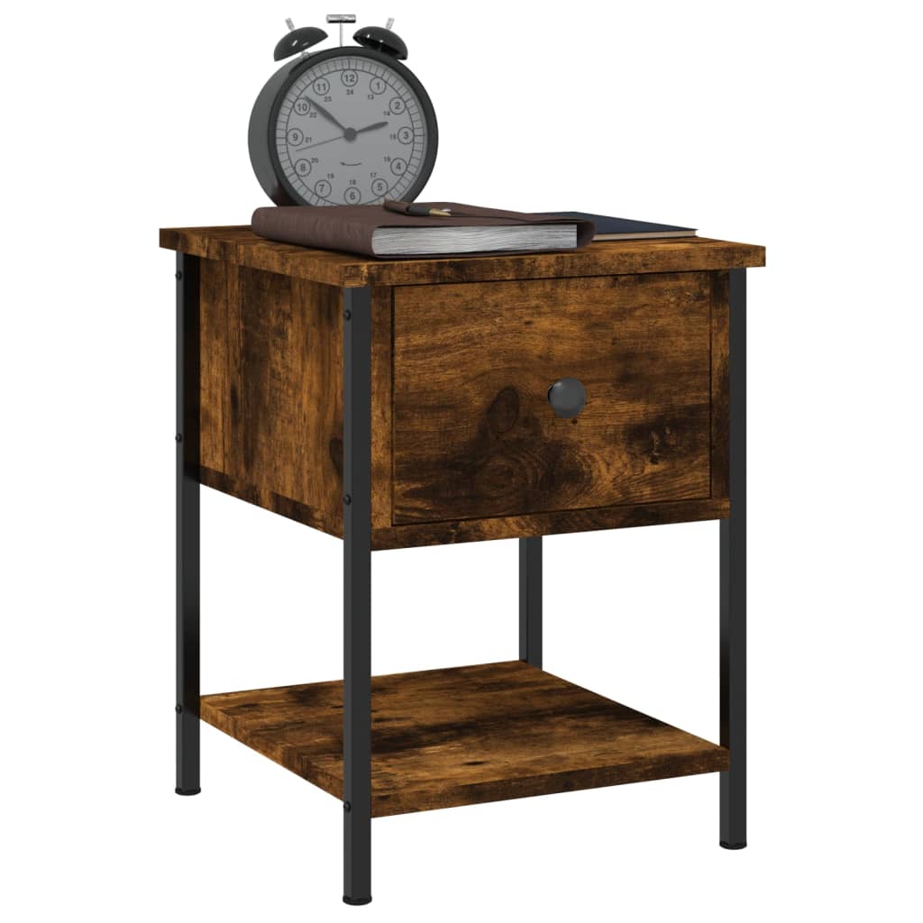 vidaXL Bedside Tables 2 pcs Smoked Oak 34x35,5x45 cm Engineered Wood