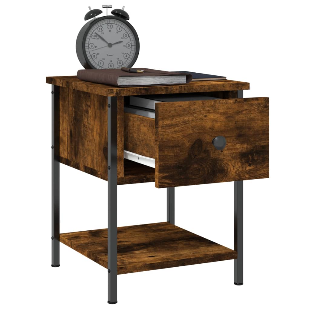 vidaXL Bedside Tables 2 pcs Smoked Oak 34x35,5x45 cm Engineered Wood