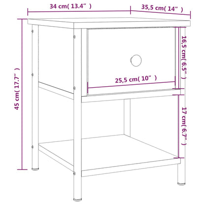 vidaXL Bedside Table Grey Sonoma 34x35.5x45 cm Engineered Wood