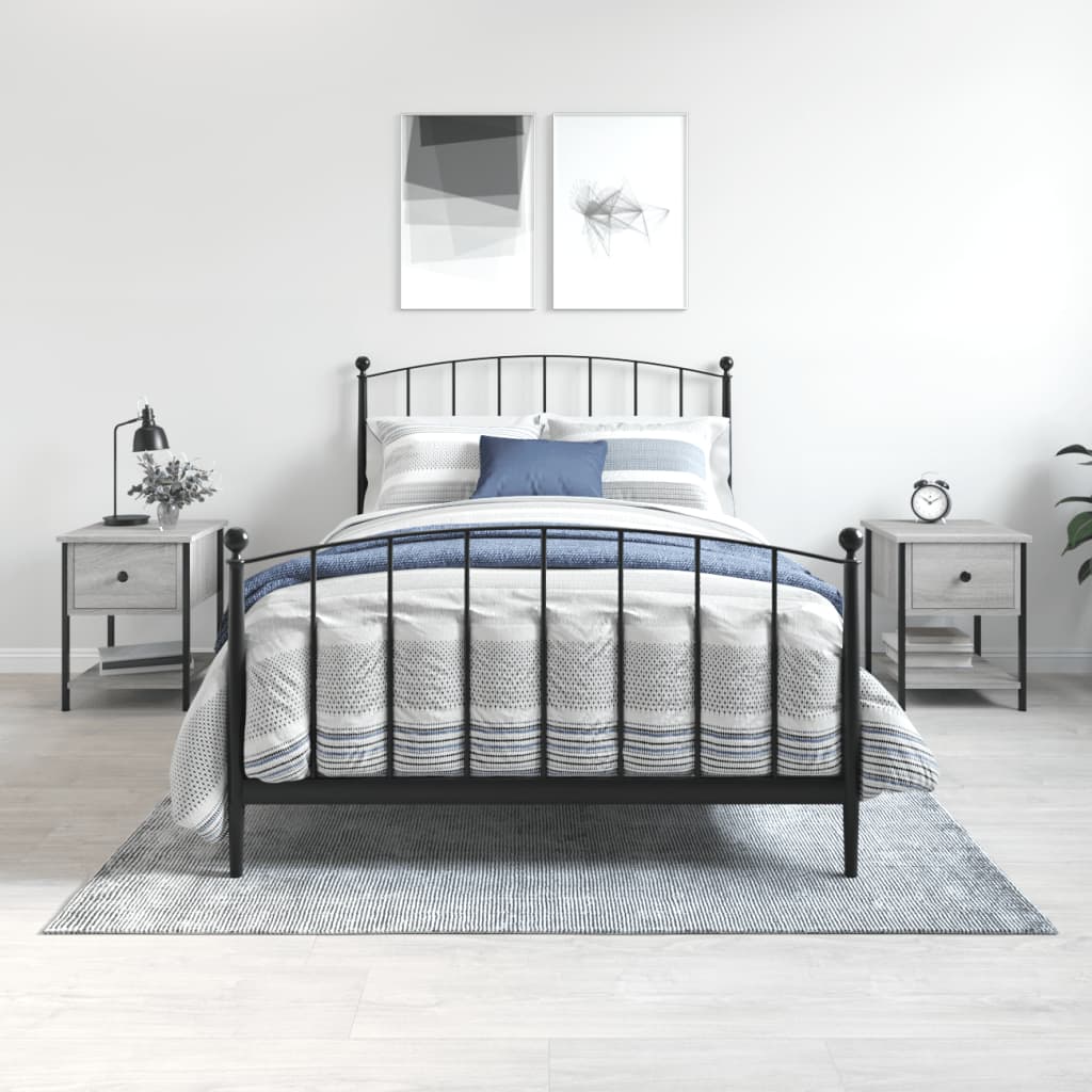 vidaXL Bedside Tables 2 pcs Grey Sonoma 34x35.5x45 cm Engineered Wood