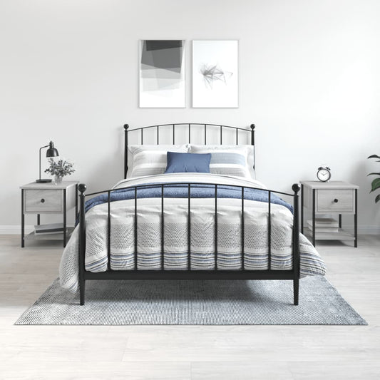 vidaXL Bedside Tables 2 pcs Grey Sonoma 34x35.5x45 cm Engineered Wood