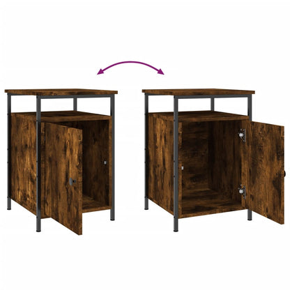 vidaXL Bedside Cabinet Smoked Oak 40x42x60 cm Engineered Wood