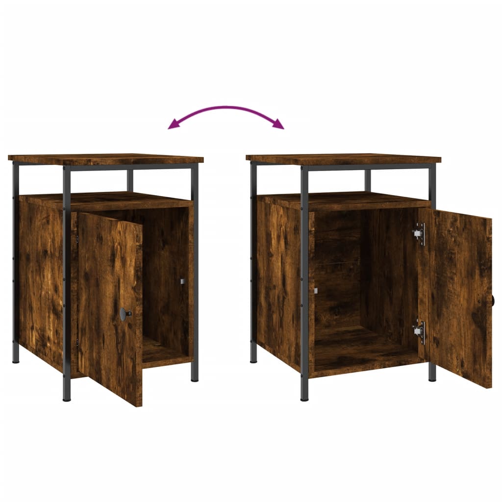 vidaXL Bedside Cabinet Smoked Oak 40x42x60 cm Engineered Wood