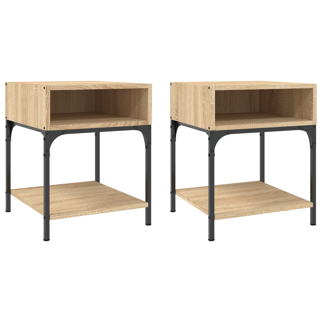 vidaXL Bedside Tables 2 pcs Sonoma Oak 40x41x50 cm Engineered Wood