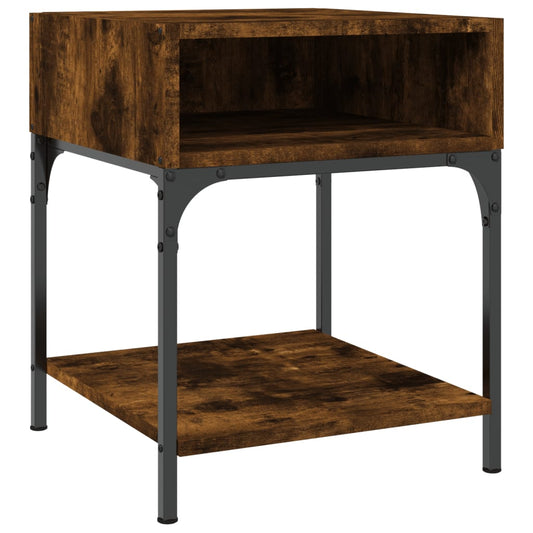 vidaXL Bedside Table Smoked Oak 40x41x50 cm Engineered Wood
