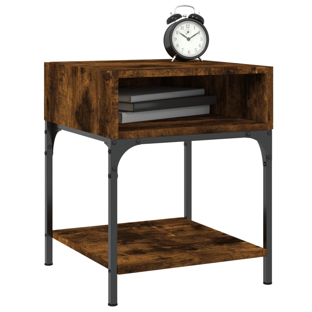 vidaXL Bedside Tables 2 pcs Smoked Oak 40x41x50 cm Engineered Wood