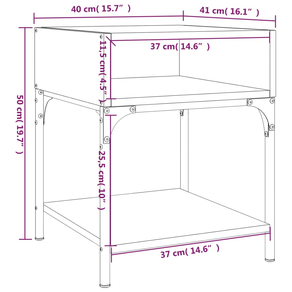 vidaXL Bedside Tables 2 pcs Grey Sonoma 40x41x50 cm Engineered Wood
