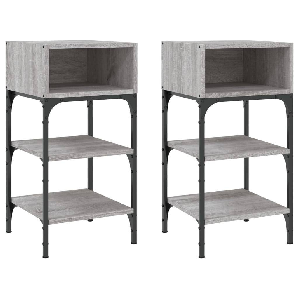 vidaXL Bedside Tables 2 pcs Grey Sonoma 35x34.5x70 cm Engineered Wood