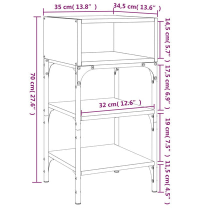 vidaXL Bedside Tables 2 pcs Grey Sonoma 35x34.5x70 cm Engineered Wood