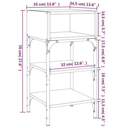vidaXL Bedside Tables 2 pcs Brown Oak 35x34.5x70 cm Engineered Wood