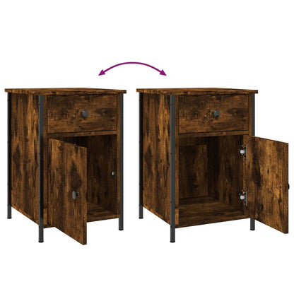 vidaXL Bedside Cabinet Smoked Oak 40x42x60 cm Engineered Wood