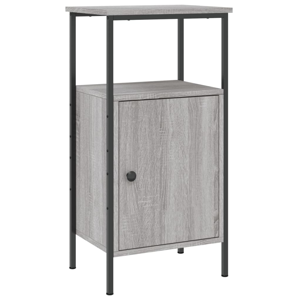vidaXL Bedside Cabinet Grey Sonoma 41x31x80 cm Engineered Wood