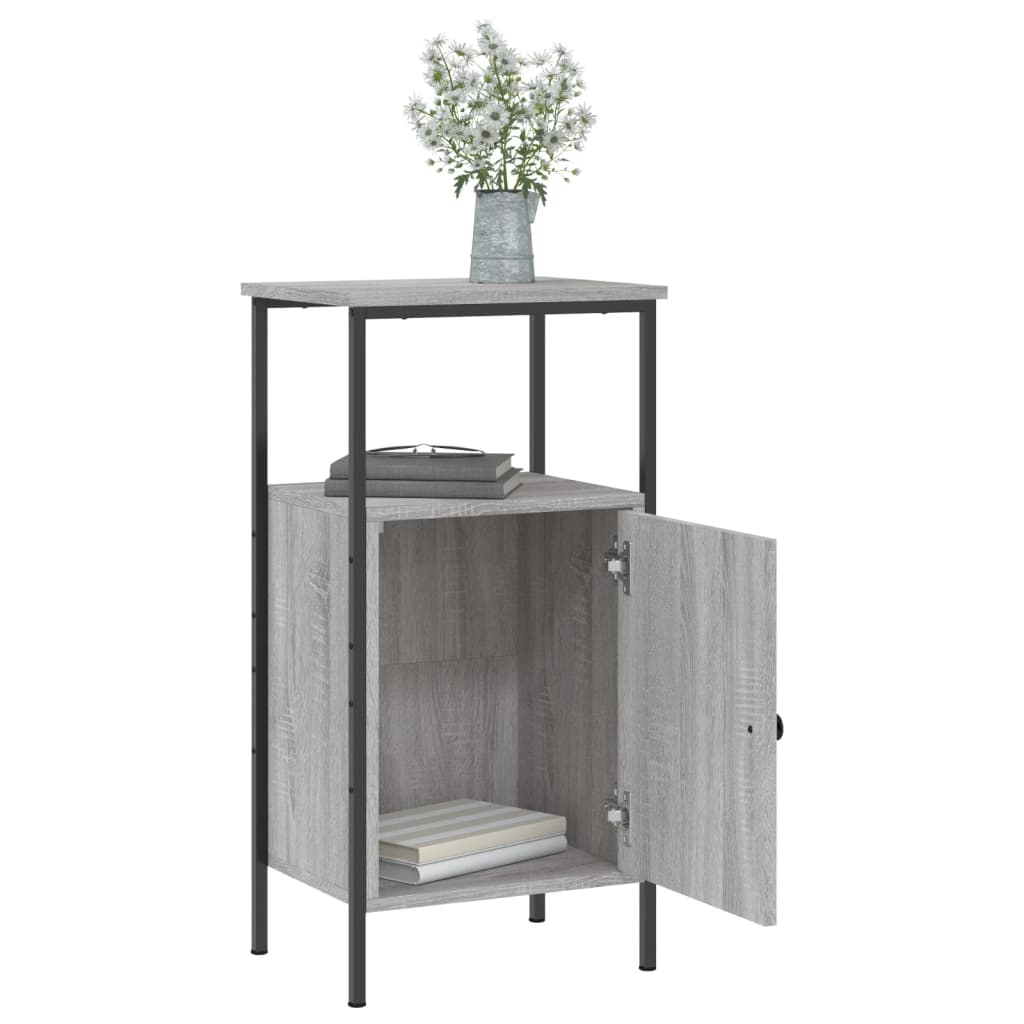 vidaXL Bedside Cabinet Grey Sonoma 41x31x80 cm Engineered Wood