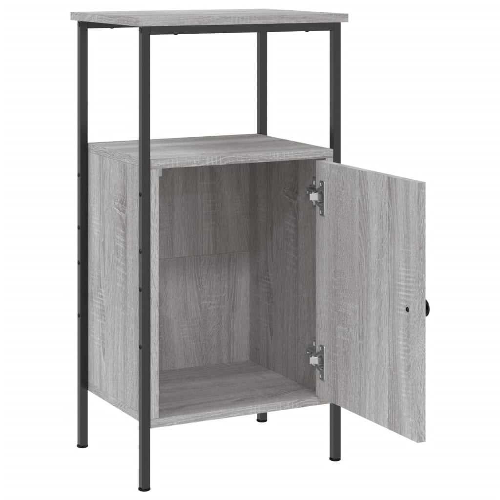 vidaXL Bedside Cabinet Grey Sonoma 41x31x80 cm Engineered Wood