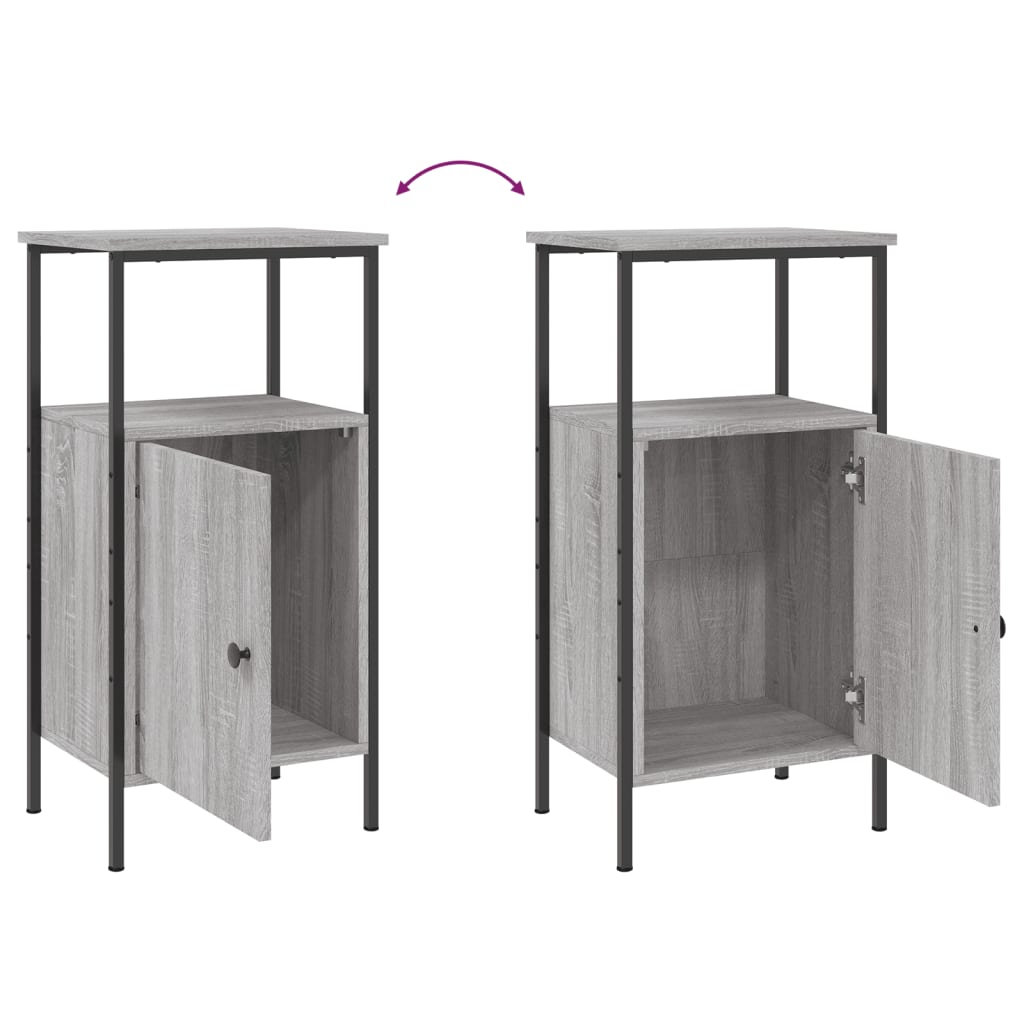 vidaXL Bedside Cabinet Grey Sonoma 41x31x80 cm Engineered Wood