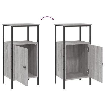 vidaXL Bedside Cabinet Grey Sonoma 41x31x80 cm Engineered Wood