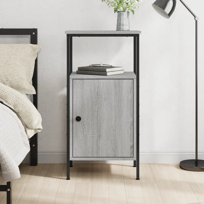 vidaXL Bedside Cabinet Grey Sonoma 41x31x80 cm Engineered Wood