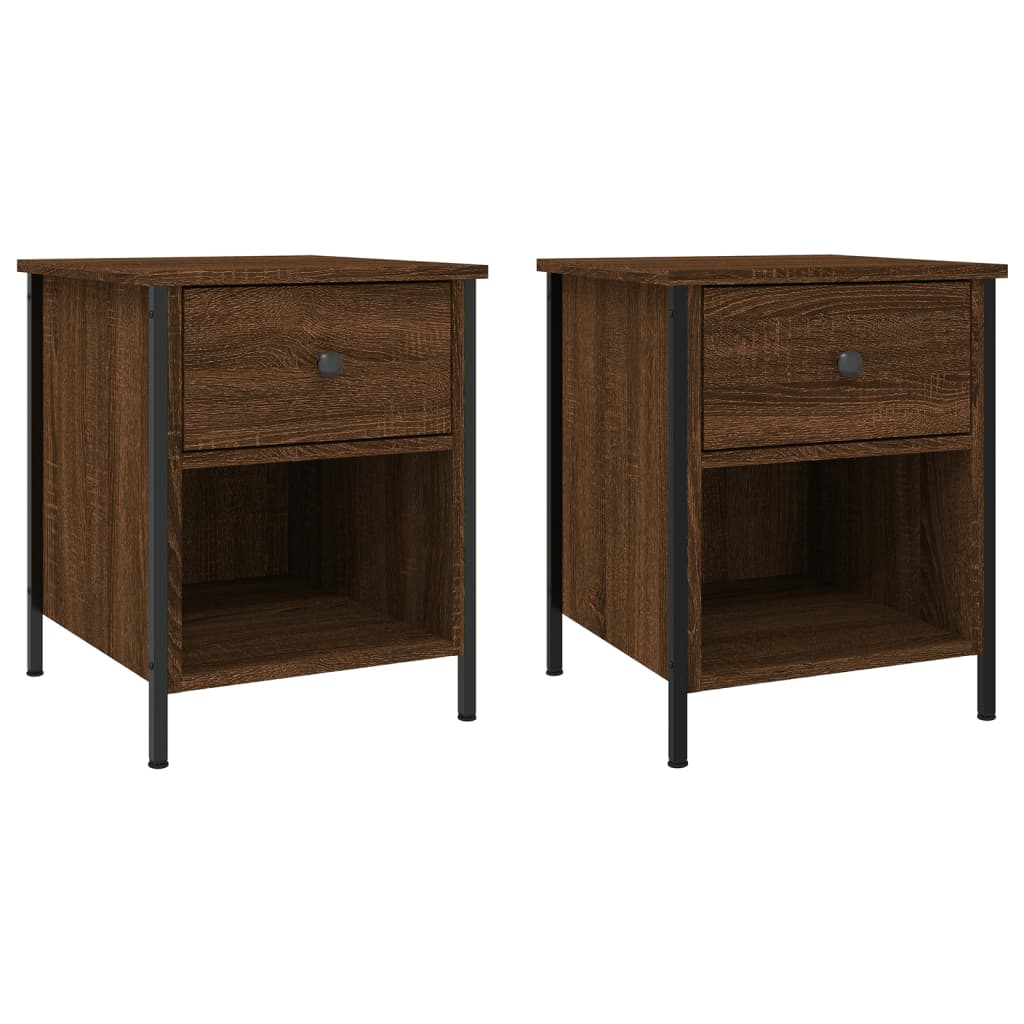 vidaXL Bedside Cabinets 2 pcs Brown Oak 40x42x50 cm Engineered Wood