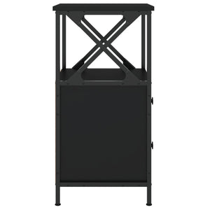 vidaXL Bedside Cabinets 2 pcs Black 34x35.5x70 cm Engineered Wood