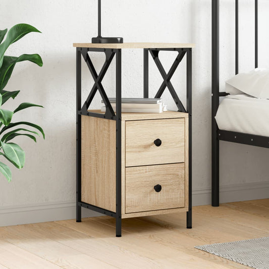 vidaXL Bedside Cabinet Sonoma Oak 34x35,5x70 cm Engineered Wood