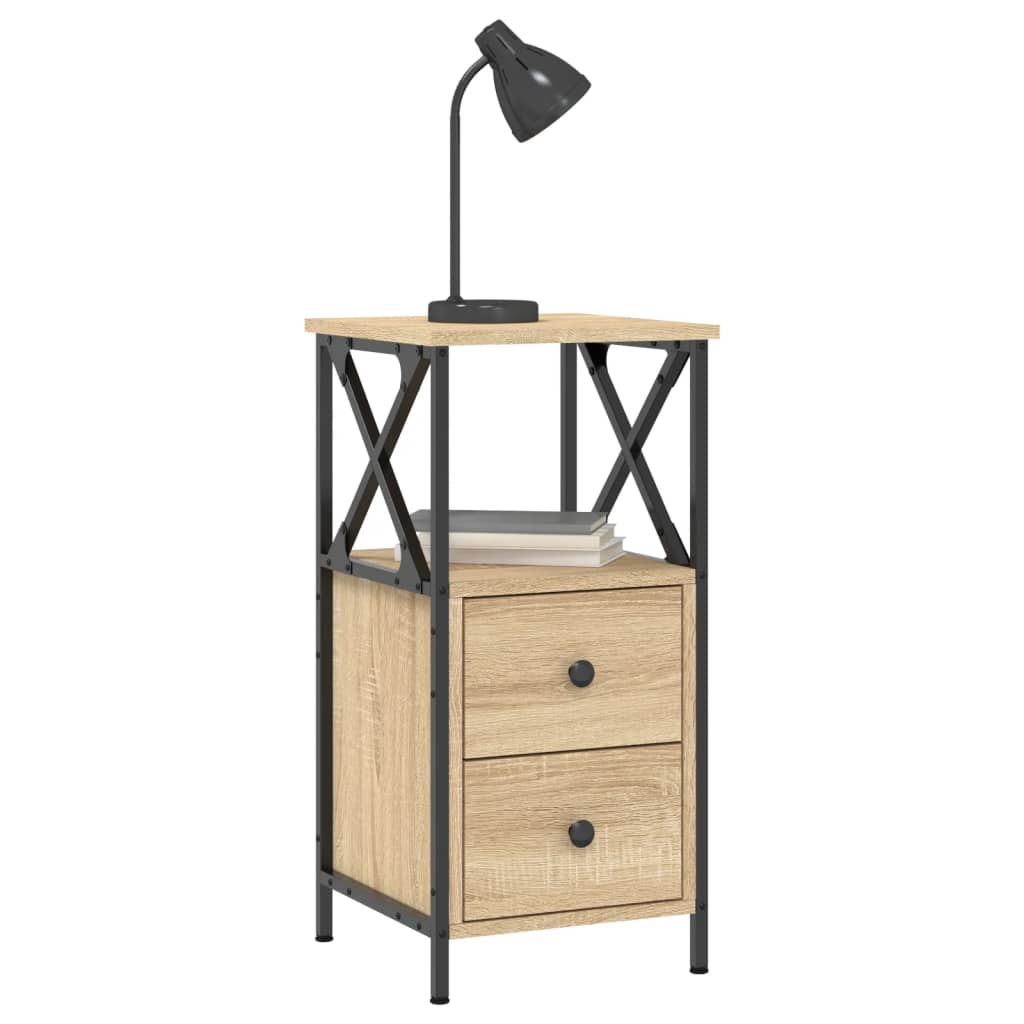 vidaXL Bedside Cabinets 2 pcs Sonoma Oak 34x35,5x70 cm Engineered Wood