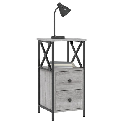 vidaXL Bedside Cabinet Grey Sonoma 34x35,5x70 cm Engineered Wood