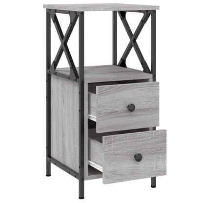 vidaXL Bedside Cabinet Grey Sonoma 34x35,5x70 cm Engineered Wood