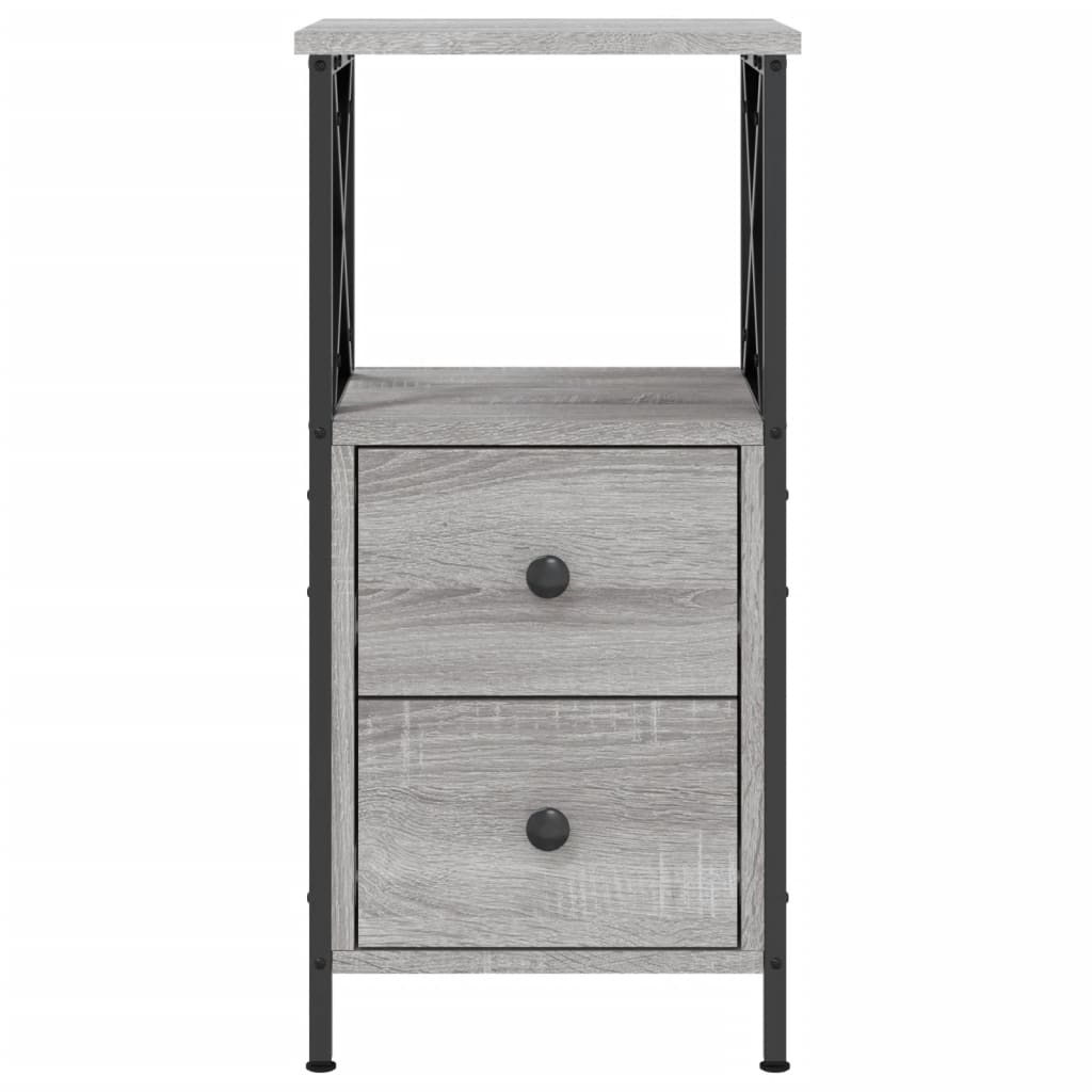 vidaXL Bedside Cabinet Grey Sonoma 34x35,5x70 cm Engineered Wood