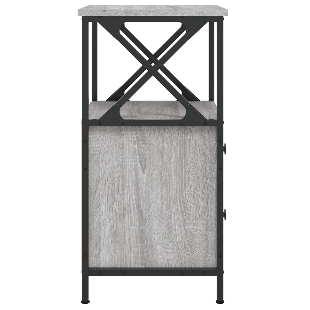 vidaXL Bedside Cabinet Grey Sonoma 34x35,5x70 cm Engineered Wood