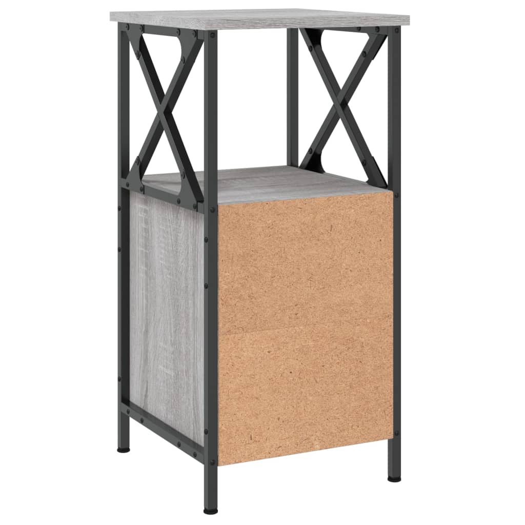 vidaXL Bedside Cabinet Grey Sonoma 34x35,5x70 cm Engineered Wood