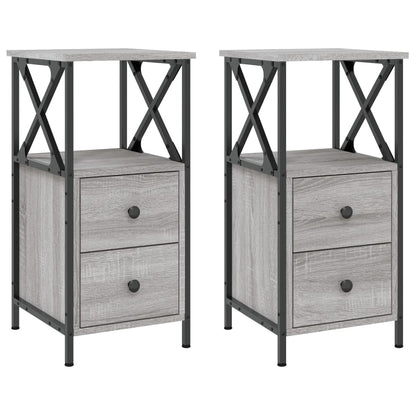 vidaXL Bedside Cabinets 2 pcs Grey Sonoma 34x35.5x70cm Engineered Wood