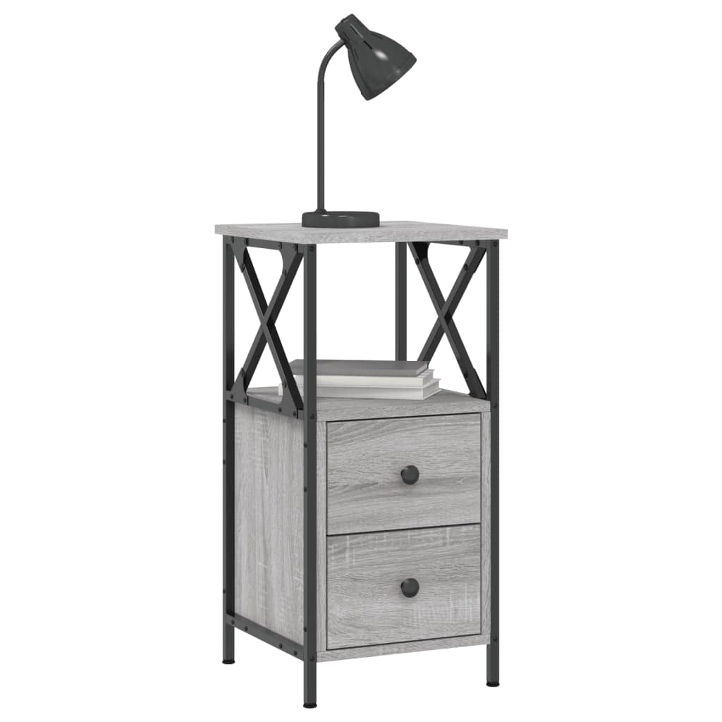 vidaXL Bedside Cabinets 2 pcs Grey Sonoma 34x35.5x70cm Engineered Wood